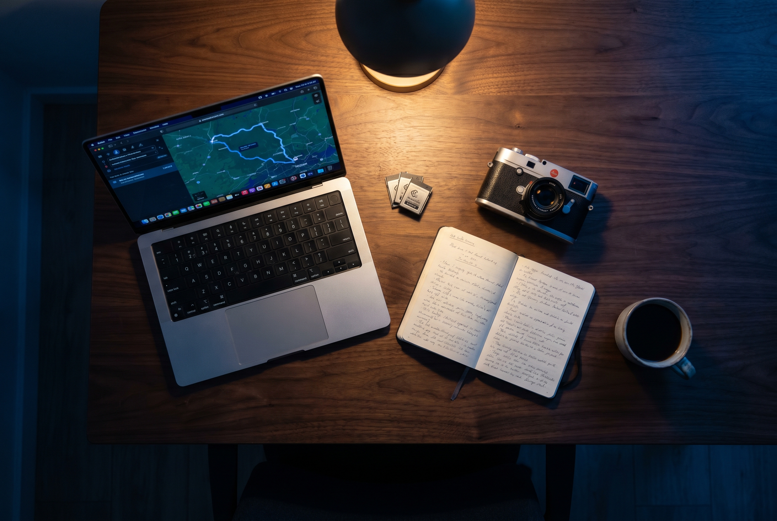 MacBook on a desk after a shoot