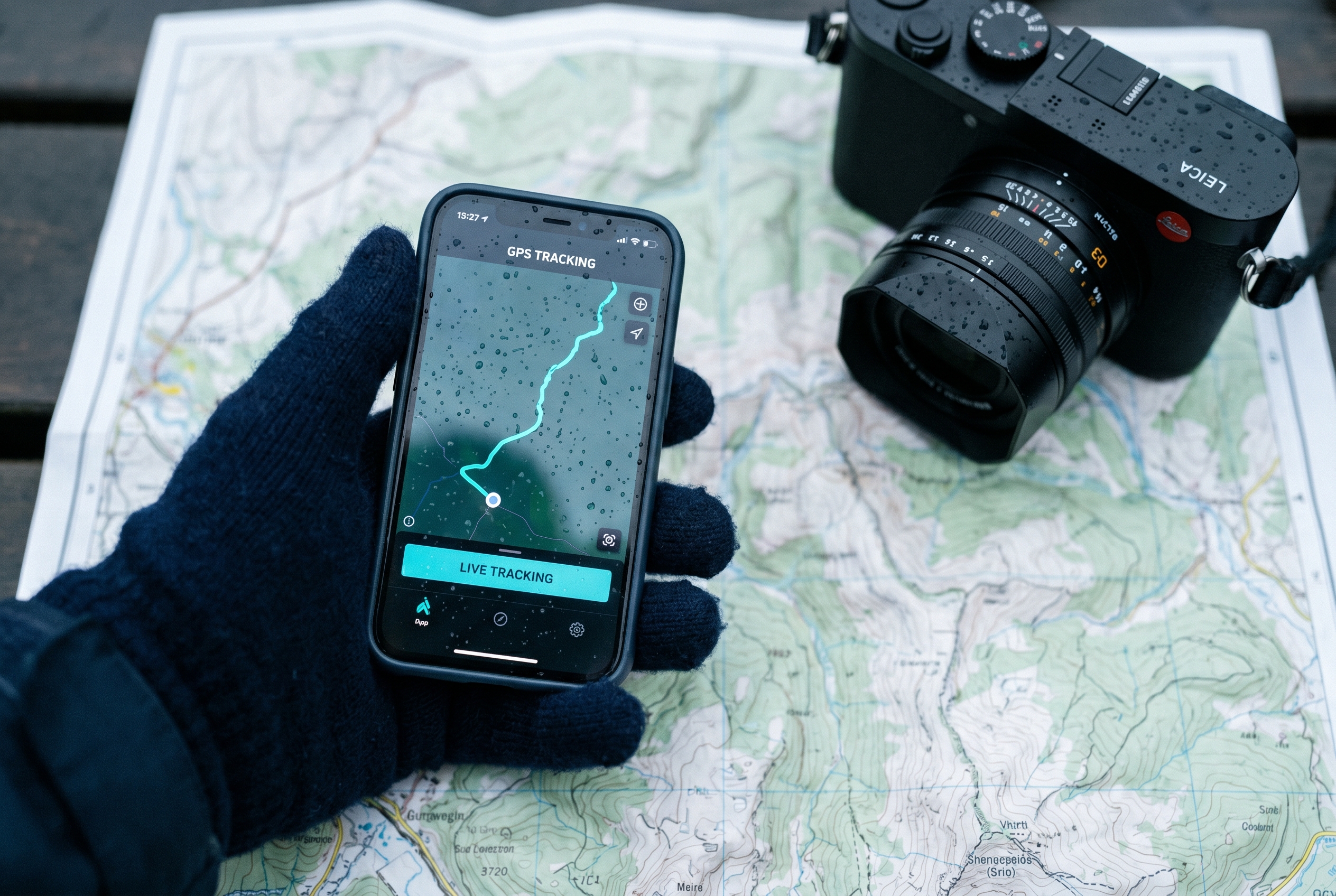 iPhone running LightGPX in the field
